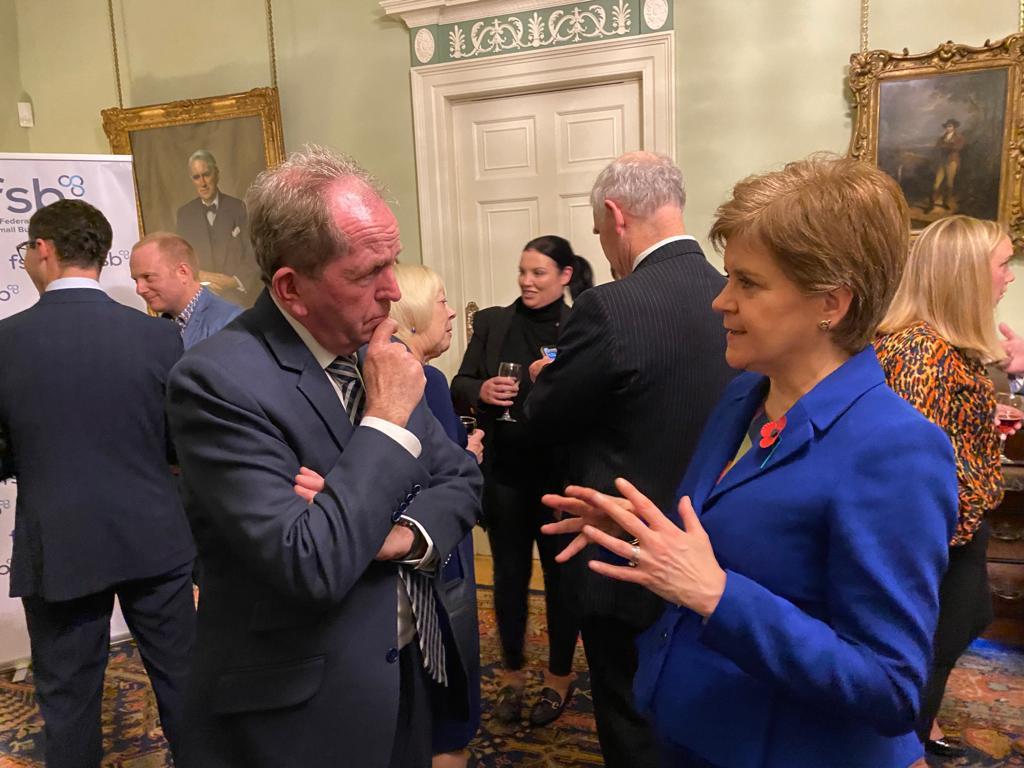 FSB National Chair Martin McTague and First Minister Nicola Sturgeon MSP in discussion at Bute House