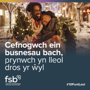 Shop Local Festive Social Cards-Cymraeg